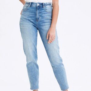 American Eagle Curvy Mom jean in light blue wash, stretch jeans in  size 10 long